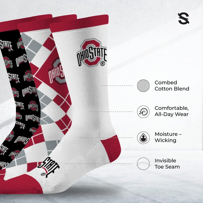 Strideline Store جوارب رسمية للرجال NCAA - حزمة تنفيذية 3 قطع - مقاس واحد يناسب معظم الأحجام - Image 2